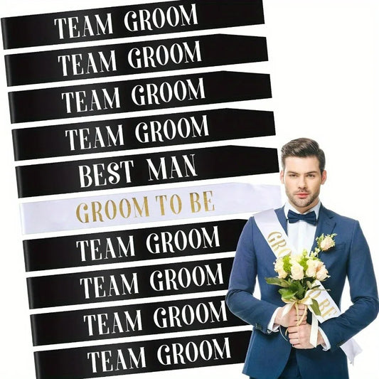 Bachelorette Sash Set Groomsmen Groom Wedding Bundle Team Groom Sashes Bachelor Bridal Wedding Party Decorations Gifts Shower