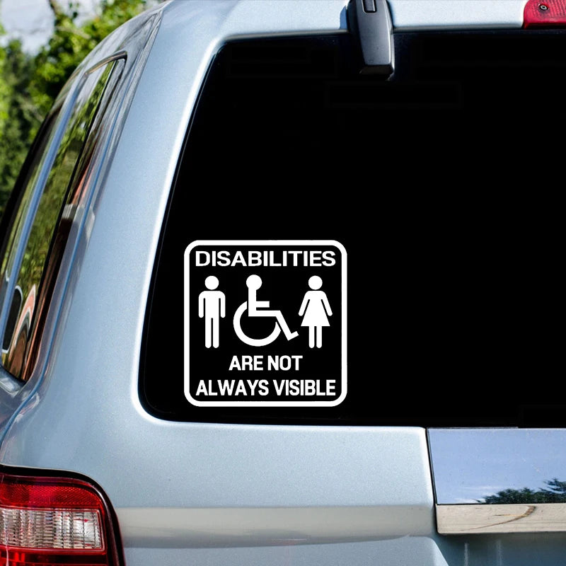 TM52# Not All Disabilities Are Visible Disabled Car Sticker  Car Bumper Window Stickers Waterproof Decoration