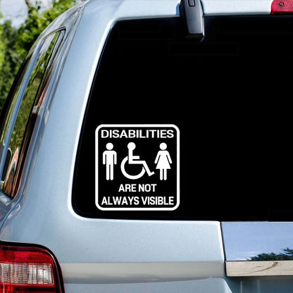 TM52# Not All Disabilities Are Visible Disabled Car Sticker  Car Bumper Window Stickers Waterproof Decoration