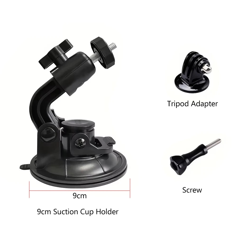 Tri-angle Suction Cup Mount Car Holder for Gopro Hero 13 12 11 10 9 8 Insta360 SJCAM AKASO DJI Osmo Action 6 5 PRO 4 Nano Camera