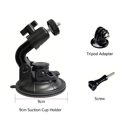 Tri-angle Suction Cup Mount Car Holder for Gopro Hero 13 12 11 10 9 8 Insta360 SJCAM AKASO DJI Osmo Action 6 5 PRO 4 Nano Camera