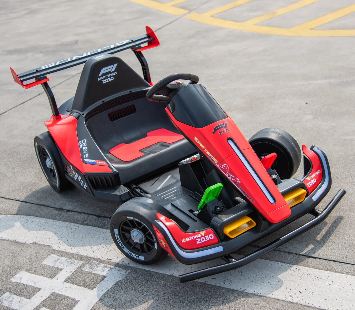 24V14 Battery Drift Children's Four-wheel Kart Electric F1 Parent-child Toy Car with Remote Control and EVA Front Wheel