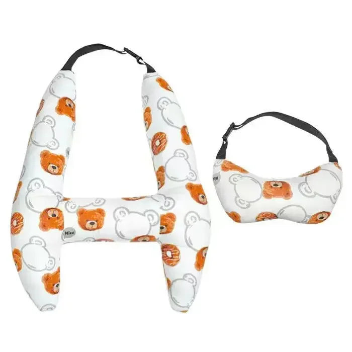 2-Pack Adorable Ultra-Soft Car Seat Pillows with Secure Belt - Ensures Peaceful Restful Naps on the Go - Enhanced Safety