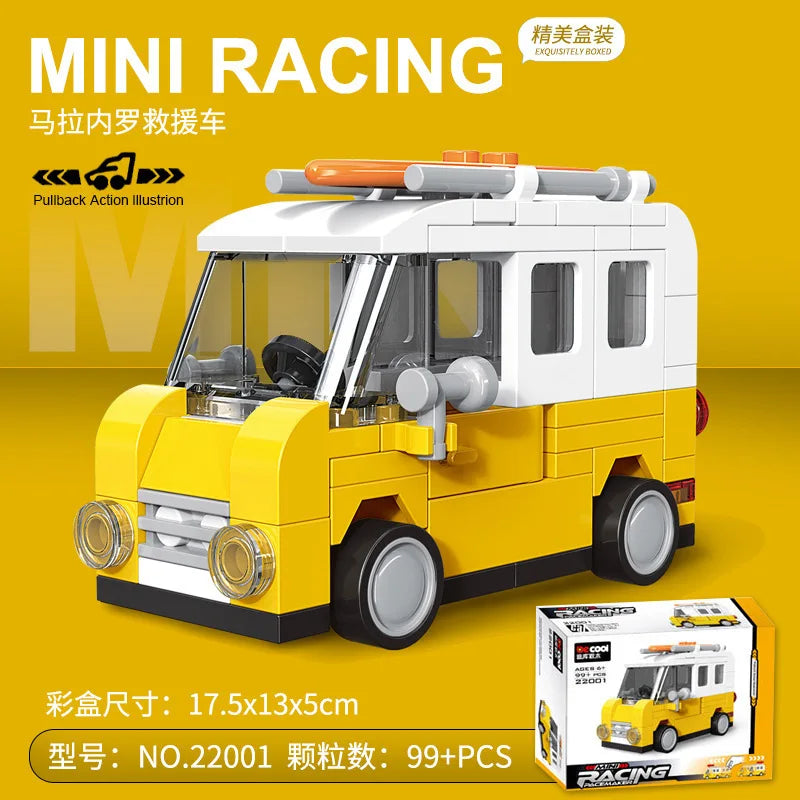 Racing Car Bus Engineering Vehicle Ambulance Pull Back Model Building Blocks Brick Toys Children Boys Compatible With Lego