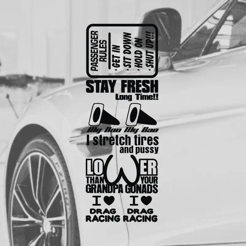 Funny JDM Car Sticker Vinyl Decal Auto Body Window Bumper Decoration Waterproof Personalized Tuning Accessories Universal