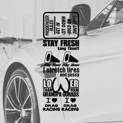 Funny JDM Car Sticker Vinyl Decal Auto Body Window Bumper Decoration Waterproof Personalized Tuning Accessories Universal