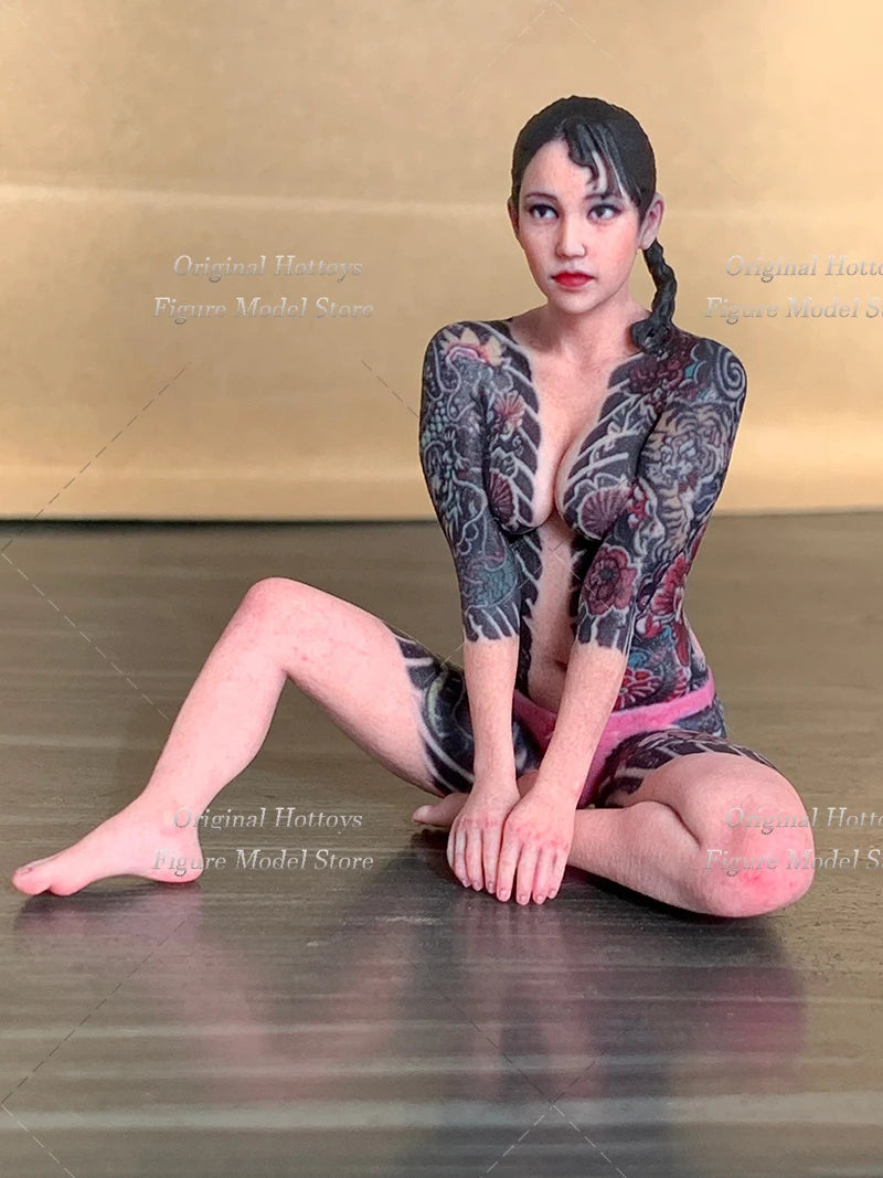 1/16 Scale Female Soldier Cool Girl Tattoo Beauty Mini Realistic Sculpture Full Set About 6.09cm Action Figure Model Gifts