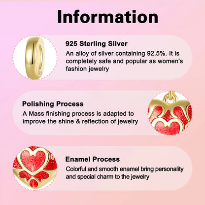 Tears of The Kingdom Hyrule Link Hit Points Heart Container for Original 925 Charms Bracelet Silver Charm Bead for Women Jewelry