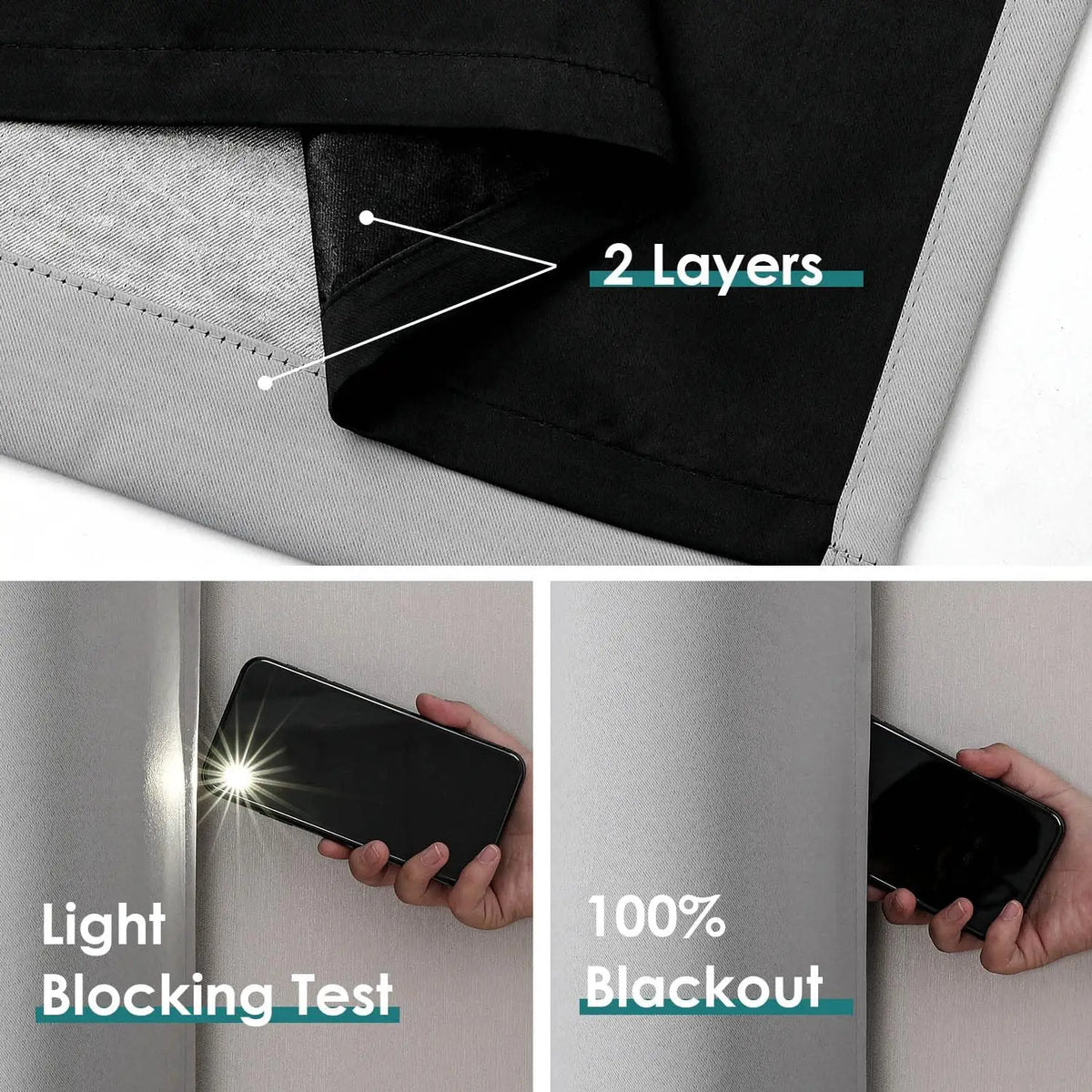 Blackout Curtains Eyelet 100% Light Blocking Thermal Insulated Curtains for Bedroom Living Room Darkening Drapes Door Curtains