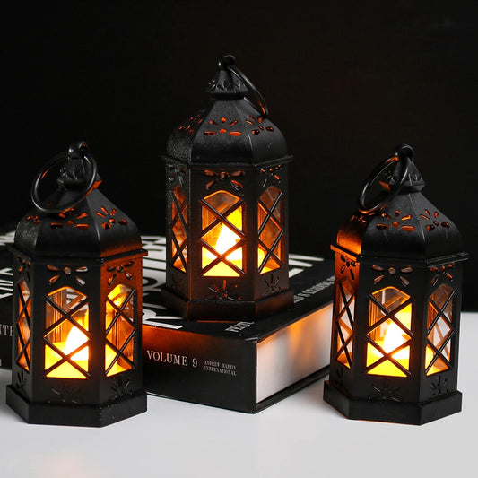 Vintage LED Candle Lantern Flameless Flickering Outdoor Indoor Hanging Decor for Garden Party Festival Atmosphere Lighting