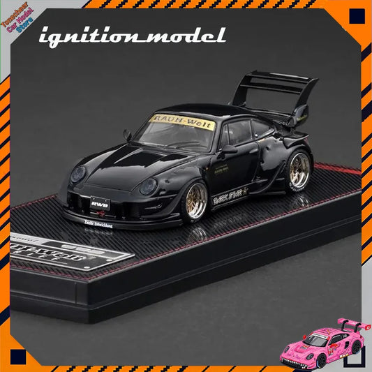 Ignition Model IG 1:64 Scale #3873 RWB 993 Black Supercar Alloy Car Model Diecast Collection Ornament Hobby Toys Birthday Gifts