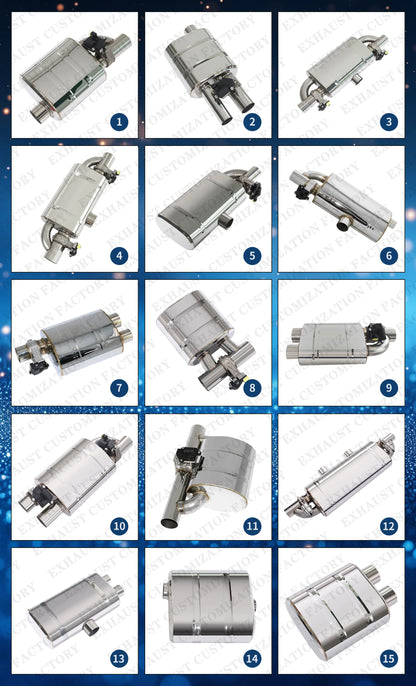 Universal Valved Muffler Kit Center In Dual Out Remote Controller Kit Performance Valved Muffler T Style Electronic Exhaust