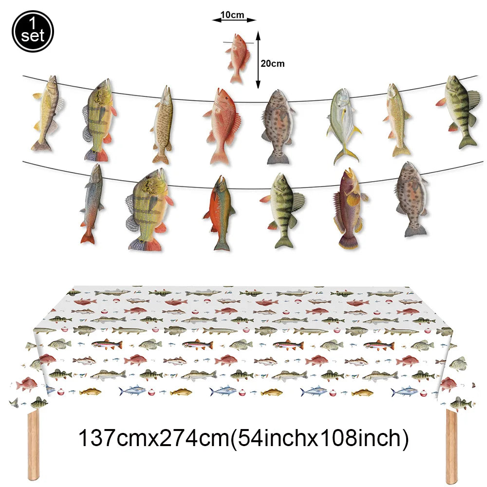 Fish Balloons Realistic Balloons Fishing Birthday Party Decor Cute Inflatable Fish Balloons for Fishing Theme Party Decorations