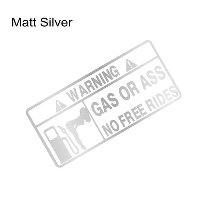 15x7cm Gas or Ass Car Sticker Window Windshield Creative Free Ride Vinyl Decals for Truck Motorcycle Vans Pickup Fuel Tank Decal