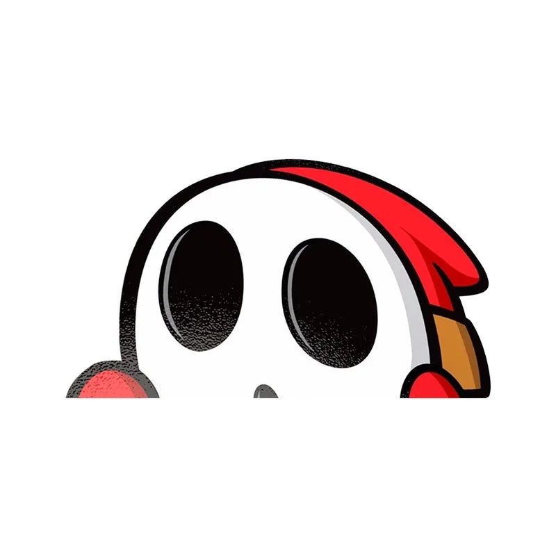 Car Stickers Cartoon Shy Guy Peeker Chibi Big Head Decal JDM Window Car Bumper Graffiti Decoration