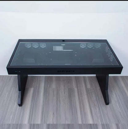 mTempered Glass Side Panel Desk RGB PC Case And Desk Two In One Combo Computer Case Tower Gaming Table l