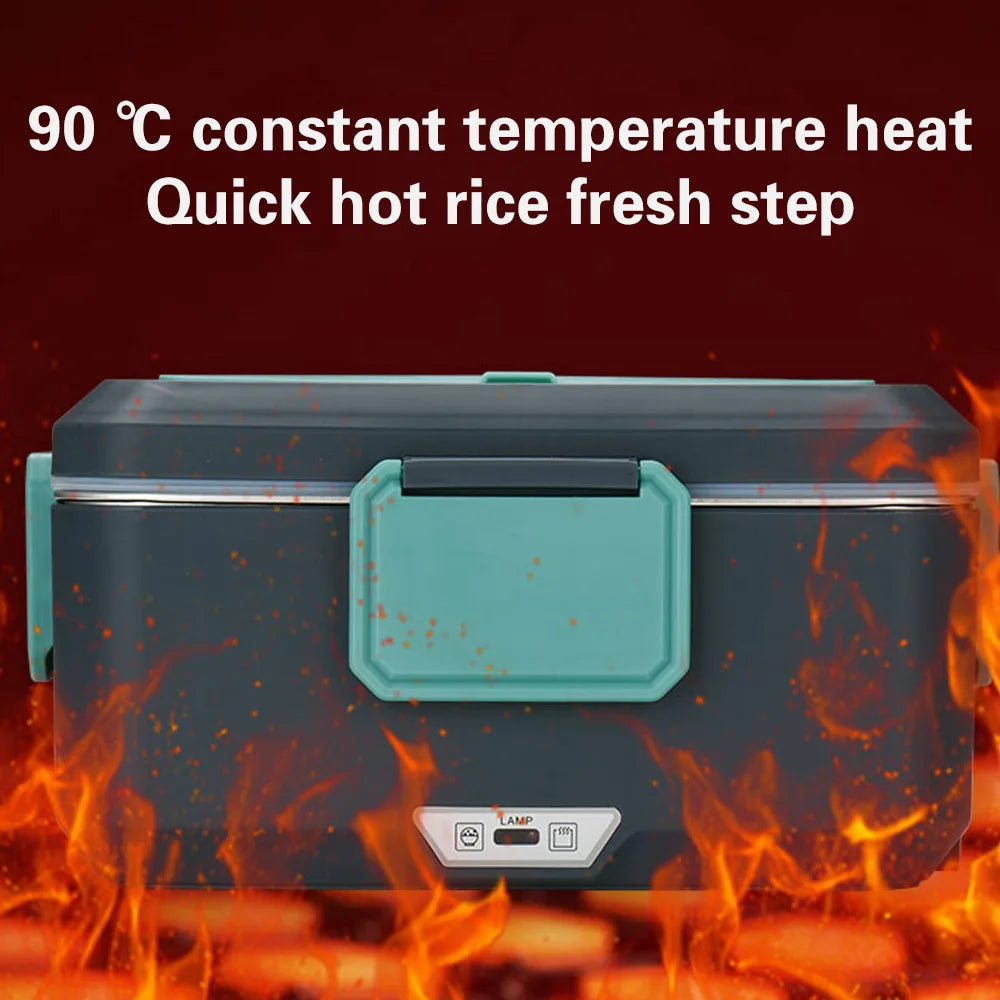 TINSOL New 3.5L Electric Lunch Box 90W Portable Food Heater Suitable for Car or Home Leak-proof Lunch Heating Microwave