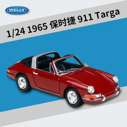 WELLY 1:24 1965 Porsche 911 Targe Coupe Alloy Classic Sports Car Model Diecast Metal Vintage Racing Vehicles Car Model Kids Gift