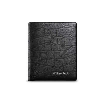 Men's fashion wallet, high-end genuine leather short card holder, personalized card bag