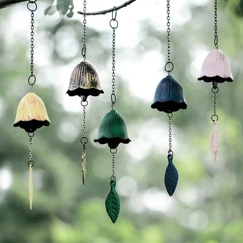 B0KC Japanese Iron Wind Chimes Yard Decor Outdoor Hang Pendants Lucky Temple Bells
