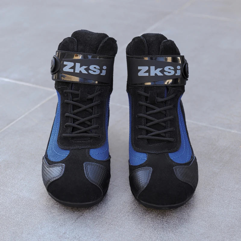 Men's Classic Motorcycle Boots Lightweight Breathable Motocross Racing Karting Shoes Motorcyclist Go-Kart Footwear