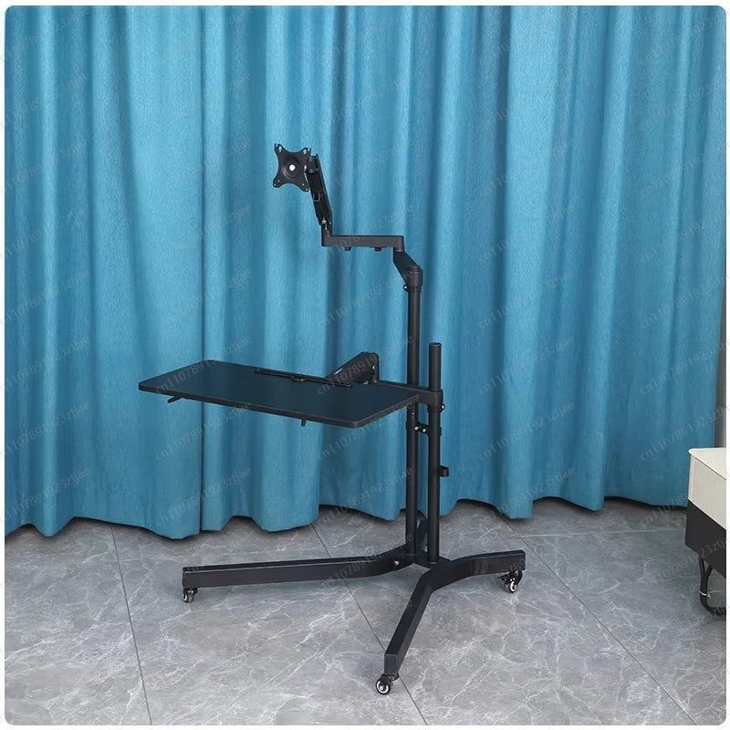 Multifunctional Lazy Bed Bedside Computer Desk Mobile Monitor Stand with Keyboard Bracket for Office Use