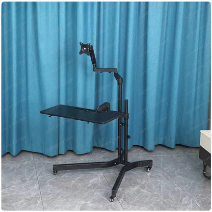 Multifunctional Lazy Bed Bedside Computer Desk Mobile Monitor Stand with Keyboard Bracket for Office Use