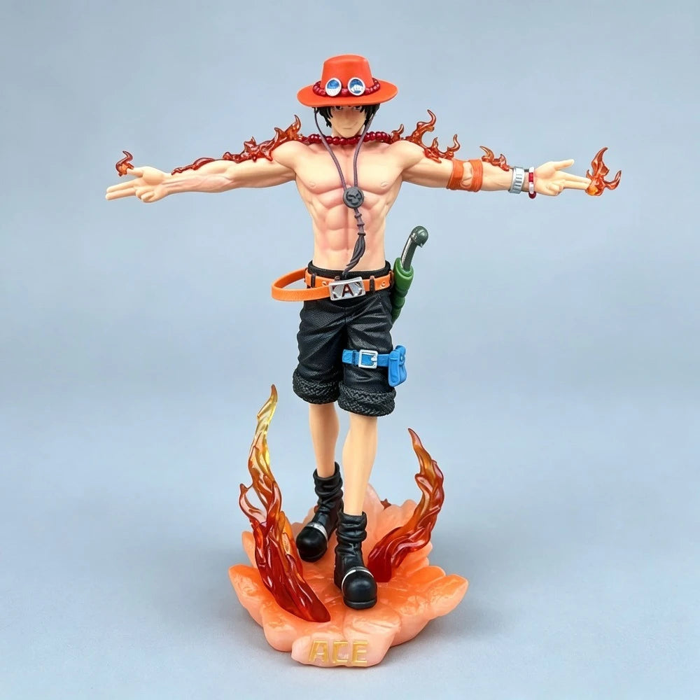 27cm ONE PIECE Figures Flame ACE Figure Collectible Decorations Anime Goods Toy Gift Christmas Present