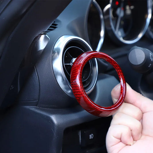 Real Carbon Fiber For Mazda MX-5 MX5 2016-2023 Car Dashboard Panel Air Outlet Decoration Ring Car Interior Accessories