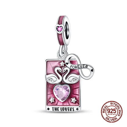 100% 925 Sterling Silver Tarot Collection Pendant DIY Hourglass Beads Fit Pandach Original Bracelet Women Jewelry Birthday Gift