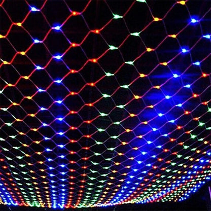 LED Mesh String Lights, 3mX2m String Lights with 8 Modes, European Plug Christmas Outdoor Lights Mesh Fairy Light Garland