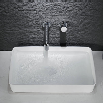 AITANA Luxury Chrome Brass Wall Mounted Bathroom Faucet Simple Design Embedded Single Handle Hot and Cold Water Basin Faucet