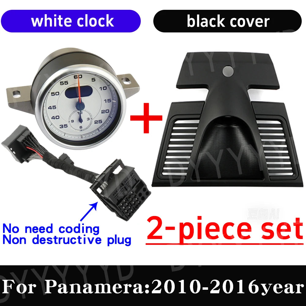 Car Stopwatch Chrono For Porsche Panamera 970 2010-2016 Stop Watch Clock Interior Dashboard Cover Compass Electronic Meter Clock