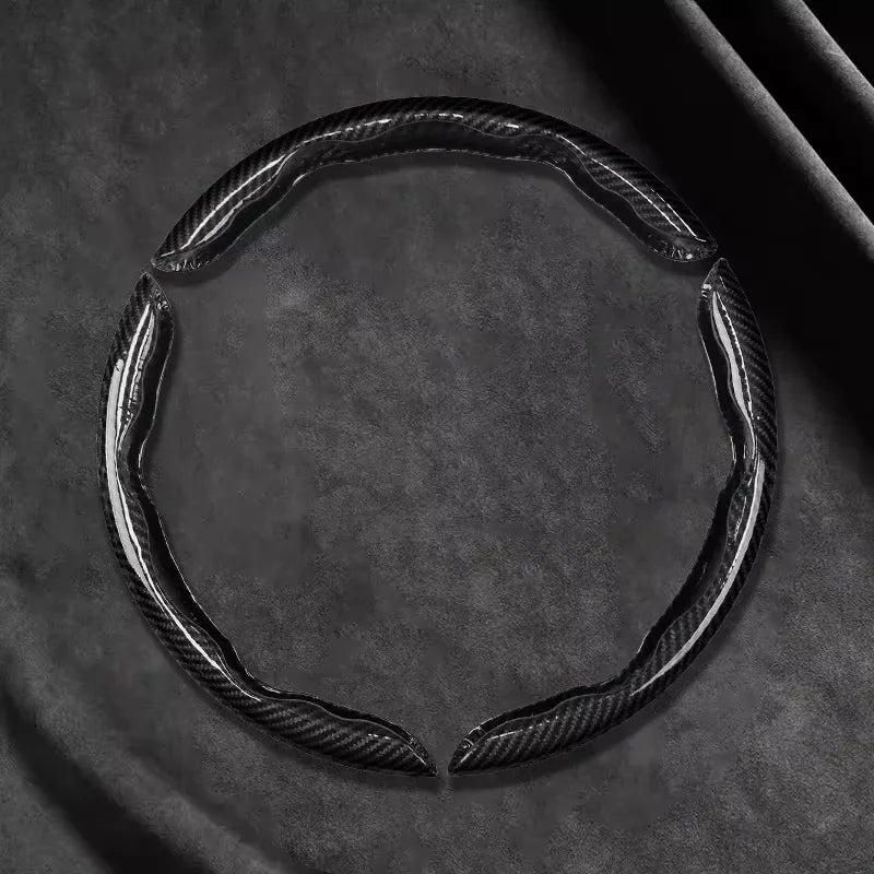 2026 Laser Carbon Fiber Silicone Car Steering Wheel Cover 1K Micro Fiber Leather PVC Wheel Booster Cover Non-Slip Universa