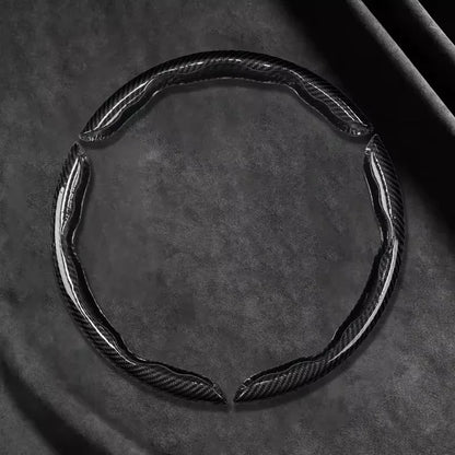 2026 Laser Carbon Fiber Silicone Car Steering Wheel Cover 1K Micro Fiber Leather PVC Wheel Booster Cover Non-Slip Universa