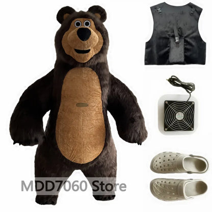 Brown Bear Inflatable Clothing Inflatable Halloween Christmas Party Role-Playing Clothing White Bear Inflatable Mascot Clothing