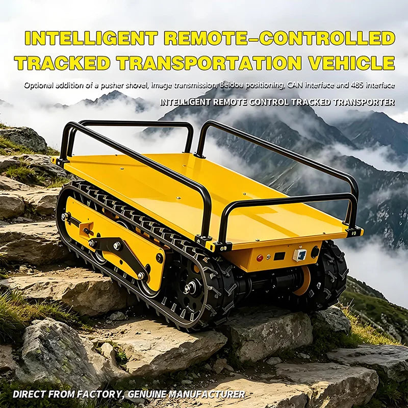0.5-2T Remote Control Electric Rubber Tracked Crawler Carrier All Terrain Farm Construction Transport Vehicle 1400*900mm