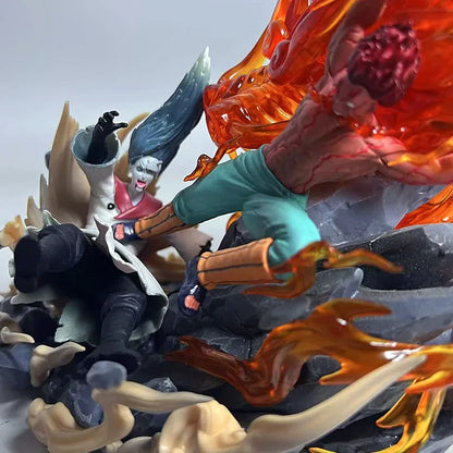 Naruto Anime GK Figure Might Guy VS Uchiha Madara Battle Figurine Scene Pvc Statue Model Collection Desk Decoration Toys Gifts