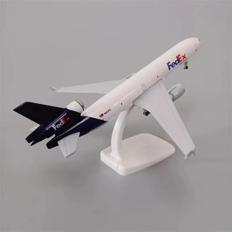 Airplane Model 20cm Air Fedex Express Airlines MD MD-11 Metal Alloy Model Plane Kits To Build With Wheels Landing Gears Plane