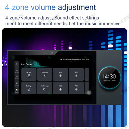 Home 2 Zone Audio In Wall Amplifier TUYA Smart Built-in ZIGBEE Gateway Music Controls Panel Android 11 System 8x30W Sound Player