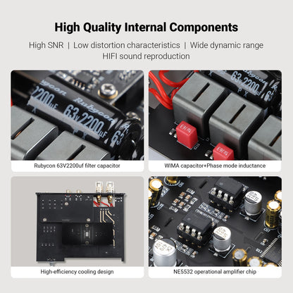 AIYIMA A80 Upgraded TPA3255 DAC Bluetooth PFFB Stereo Power Amplifier 300Wx2 Class D HiRes Digital Amp RCA TRS OPT COA USB Input