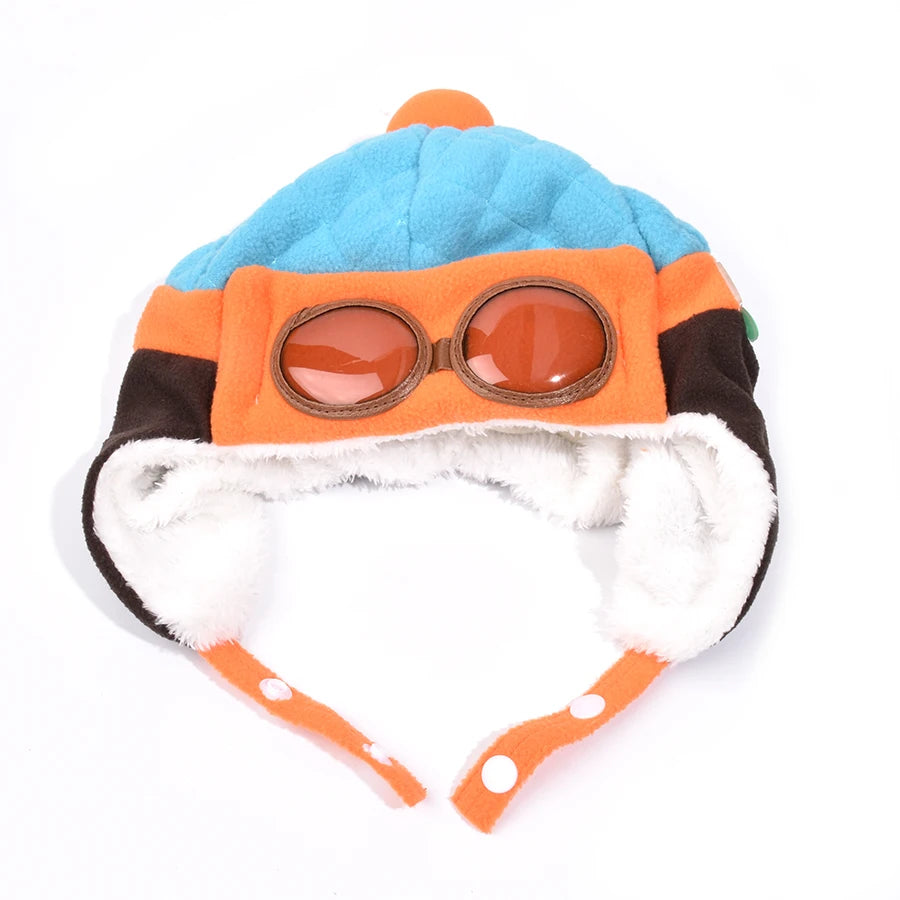Winter Baby Ear Protection Hat Kids Cartoon Pilot's Hat Korean Version Classic Autumn Winter Boy Girl Baby Ear Protective Hat