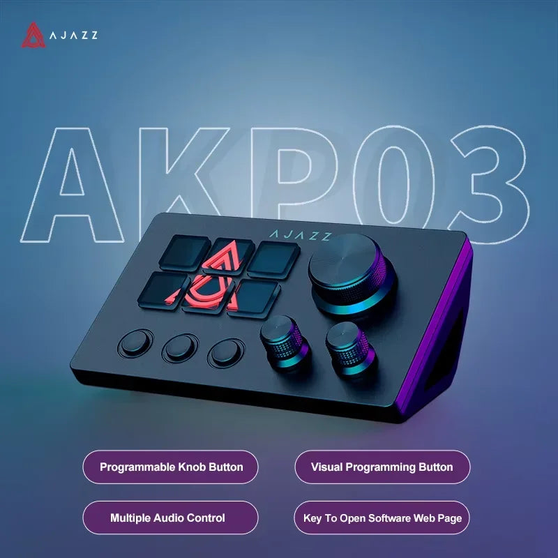 Ajazz AKP03E/153E Desktop Helper Desk Console Panel Controller Programmable Macro Custom Button Mini Keyboard Multiple Scenario