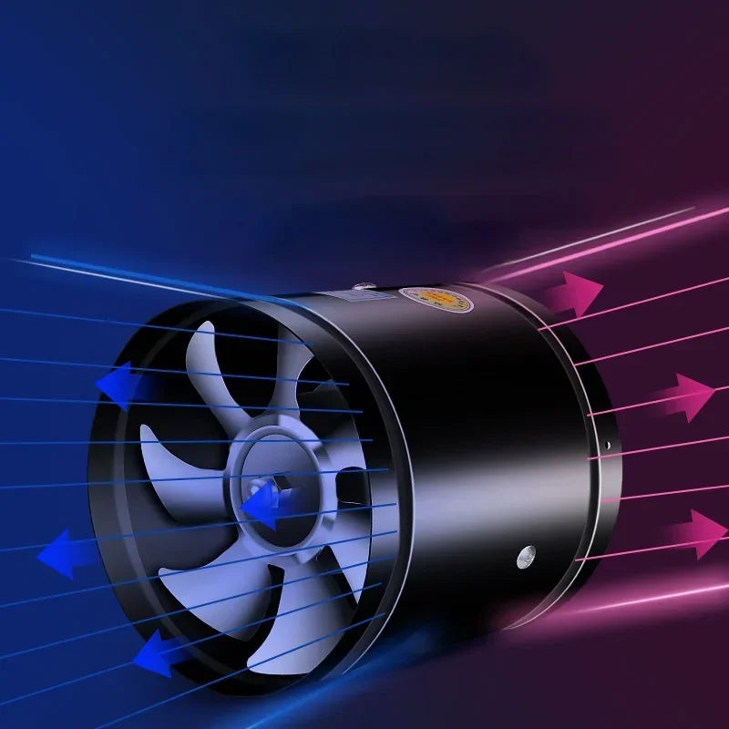 4''6''8''  Pipe Exhaust Fan Air Ventilator Metal Pipe Ventilation Exhaust Fan Mini Extractor Bathroom Toilet Wall Fan Duct Fan
