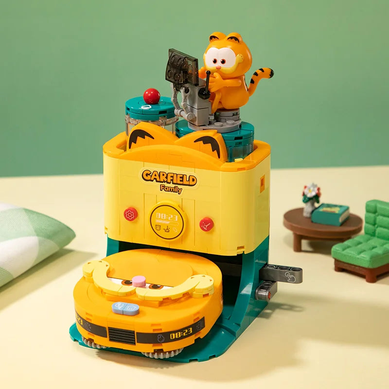 Pantasy Garfield Building Blocks Kawaii Refrigerator Machine Small Particles Children Assembled Toy Splicing Model Ornament Gift
