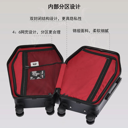 Unique Design Gothic Coffin Suitcase Halloween Travel Bag Black Retro Trunk Vampire Themed Suitcase Dark Aesthetic Luggage