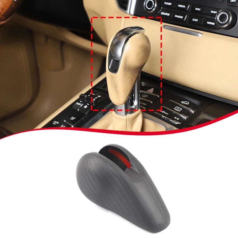 For Porsche MACAN 718 911 Panamera Cayman Boxster 2009-2021 Real Carbon Fiber Car Gear Shift Head Cover Trim Car Accessories