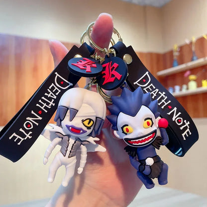 Death Note Keychain Anime L Ryuuku Ryuk Key Rings 3D Doll Figure Key Buckles Props Bag Accessories Friends Gift