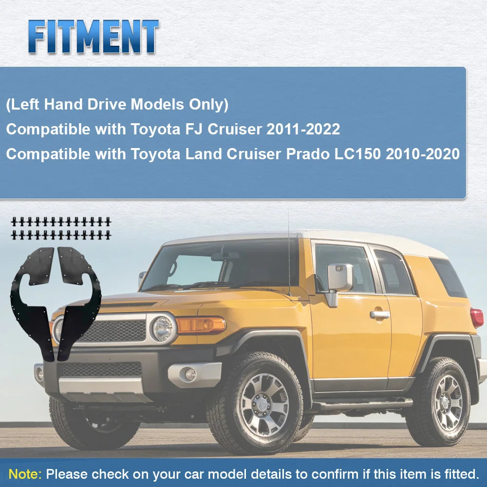 For Toyota FJ Cruiser 2011-2022 Land Cruiser Prado LC150 2010-2020 Front Mudflaps Splash Guards Mud Flaps Fender Liners Shield