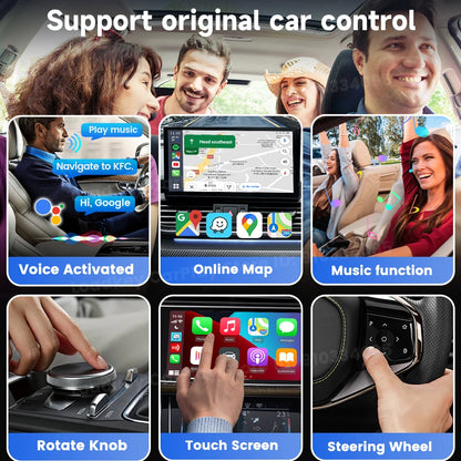 2026 CarlinKit HDMI Android Ai Box Wireless Carplay Android Auto For Youtube Netflix IPTV 5 IN 1 WIFI 5GHZ USB A Plug And Play